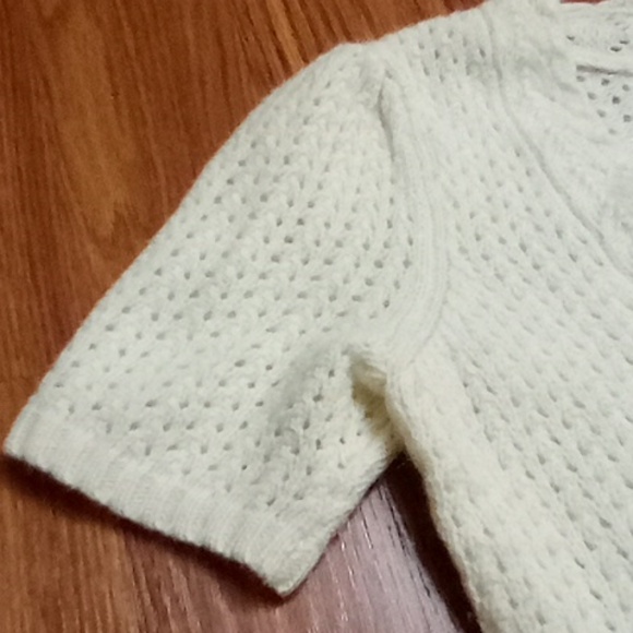 Loft extra small lamb wool Angora women's top cardigan crochet - Picture 3 of 9